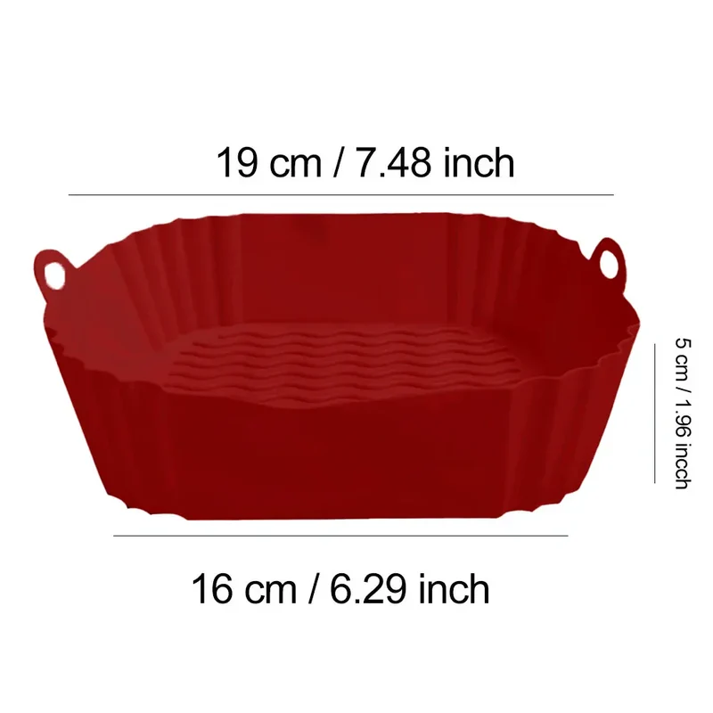 Moule Silicone Air Fryer Réutilisable Carré - Lot de 3 Pièces