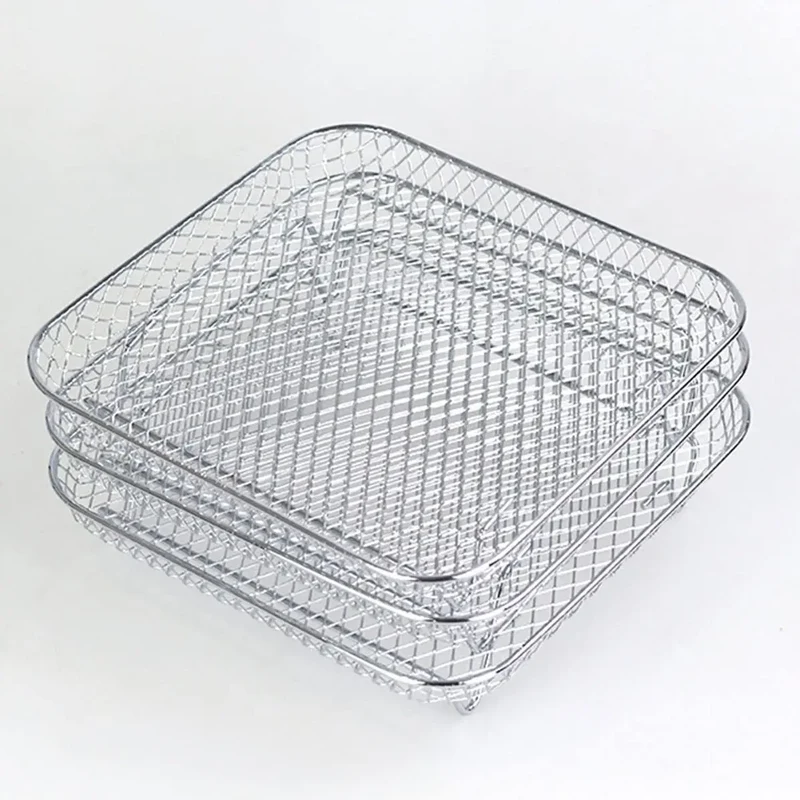 Grille Inox Air Fryer Rectangulaire - Lot de 3 Pièces