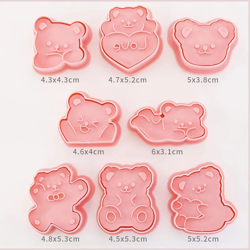 Emporte-pièces à Biscuits - Set de 8 Découpeurs en Plastique 3D