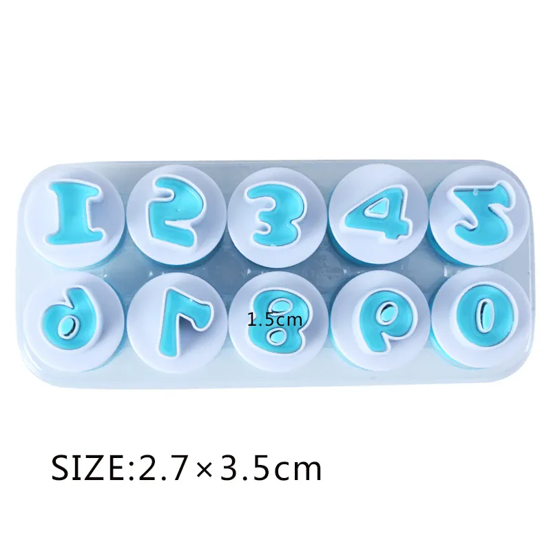 Emporte-pièces à pâtisserie alphabet et chiffres - 36 pièces en plastique
