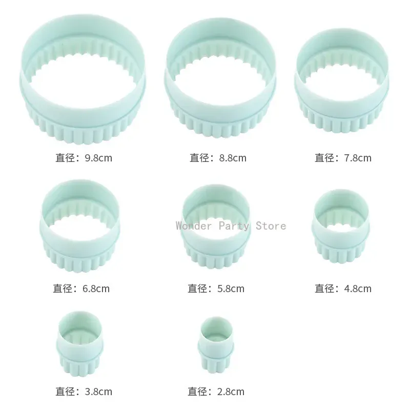 Ensemble de 8 Emporte-Pièces Ronds en Silicone Non-adhésif pour Pâtisserie
