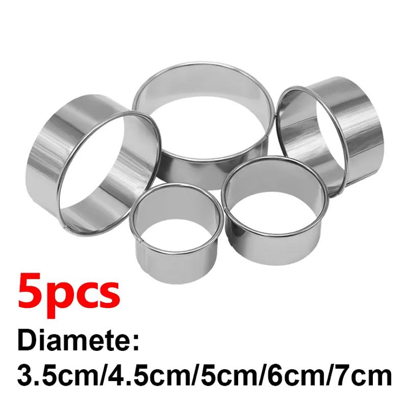 Ronds à Pâtisserie en Acier Inoxydable - Set de 5 Pièces pour Biscuits