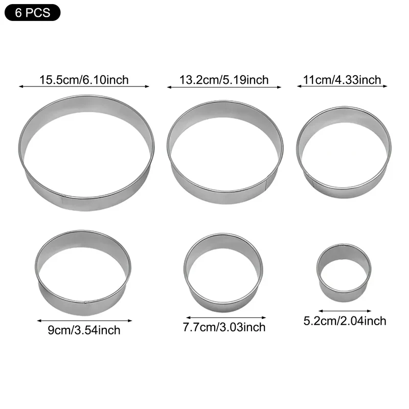 Emporte-pièces en Acier Inoxydable - Set de 6 Ronds pour Pâtisserie