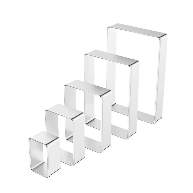 Emporte-pièces à biscuits en acier inoxydable - Set de 5 formes rectangulaires