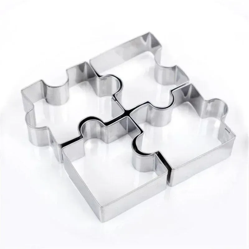 Emporte-pièces Puzzle en Acier Inoxydable - Set de 4 Pièces pour Biscuits