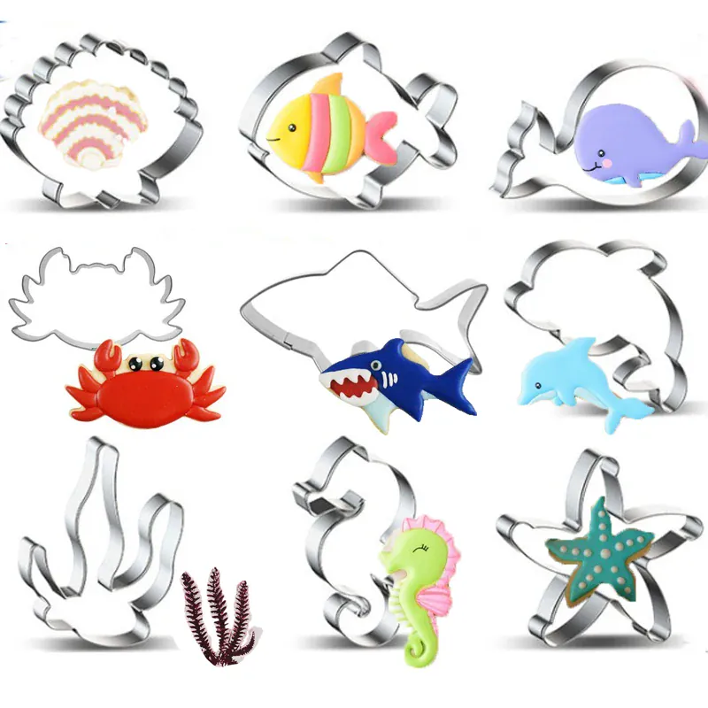 Emporte-pièces en Métal Mer - Set de 10 Outils de Pâtisserie