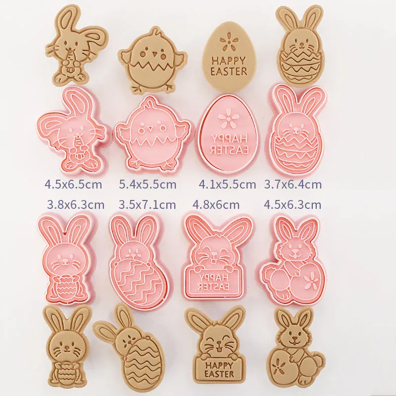 Emporte-pièces à Gâteaux Pâques - 10 Pièces Formes Lapin et Oeuf
