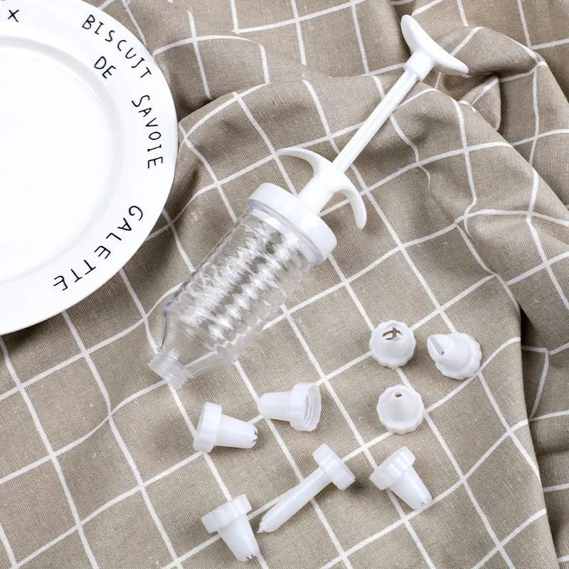 Set de 8 Poches à Douille en Plastique avec Embouts pour Gâteaux