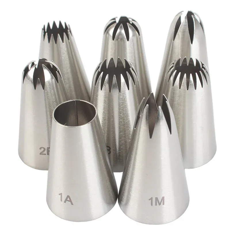 Set de 8 douilles en inox pour pâtisserie - Accessoires de cuisine professionnels
