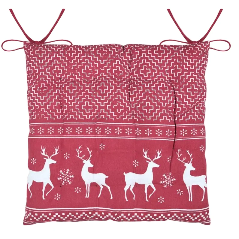 Galette de chaise ARBIN cerfs rouge
