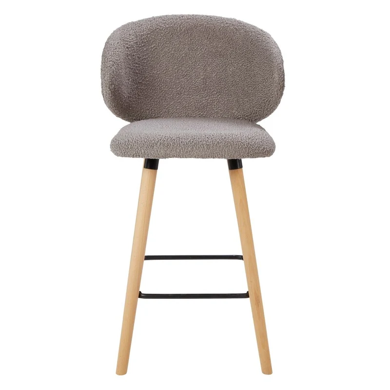Chaise snack tissu effet laine bouclette taupe