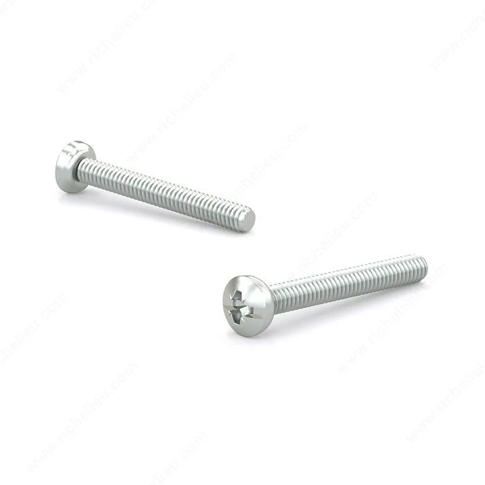 Vis machine sectionnable zinguée, tête ronde, embout combiné pozi et rainure, M4, pointe type B