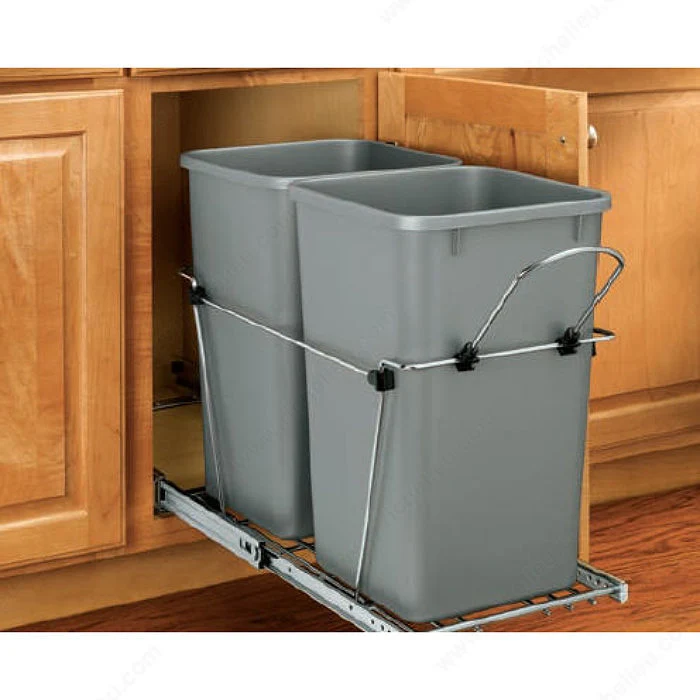 Centre de recyclage double - argent métallique Rev-A-Shelf