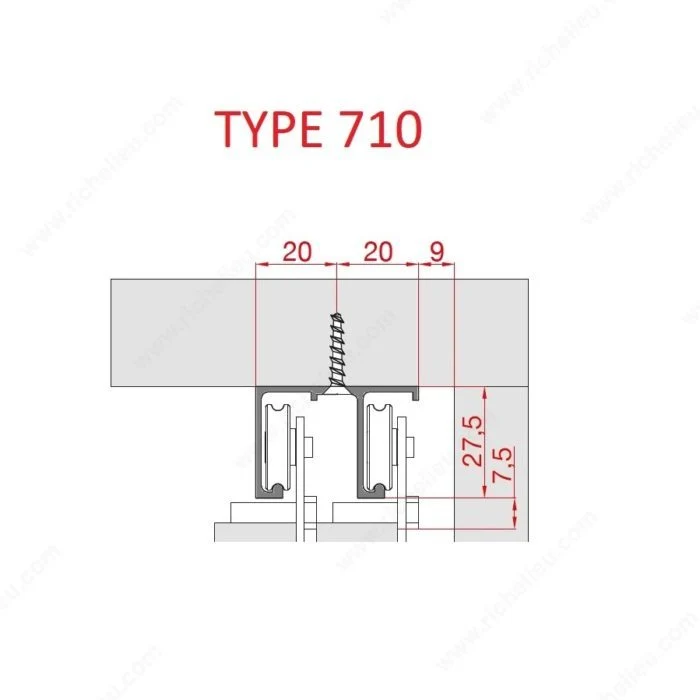 Rail double d'aluminium TYPE 710