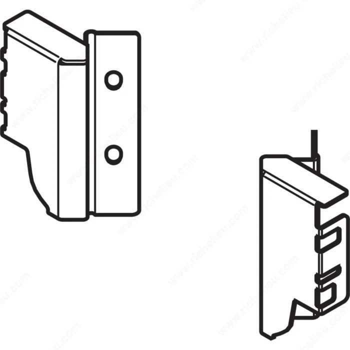 Supports de dos et de tubes pour tiroirs de coin (45°) TANDEMBOX