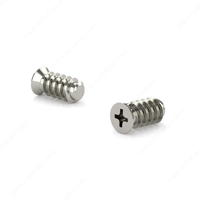Vis Euro M6.3, tête plate, embout Cruciforme, Nickel