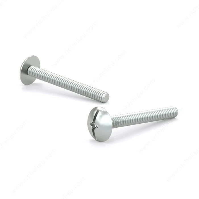 Vis machine zinguée, tête évasée large, empreinte combinée quadrex avec rainure, 8-32, pointe de type B