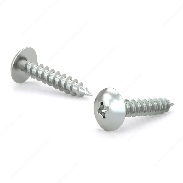 Vis à métal zinguée, tête évasée, embout quadrex, filet auto-taraudeur, pointe type A - 100 unités