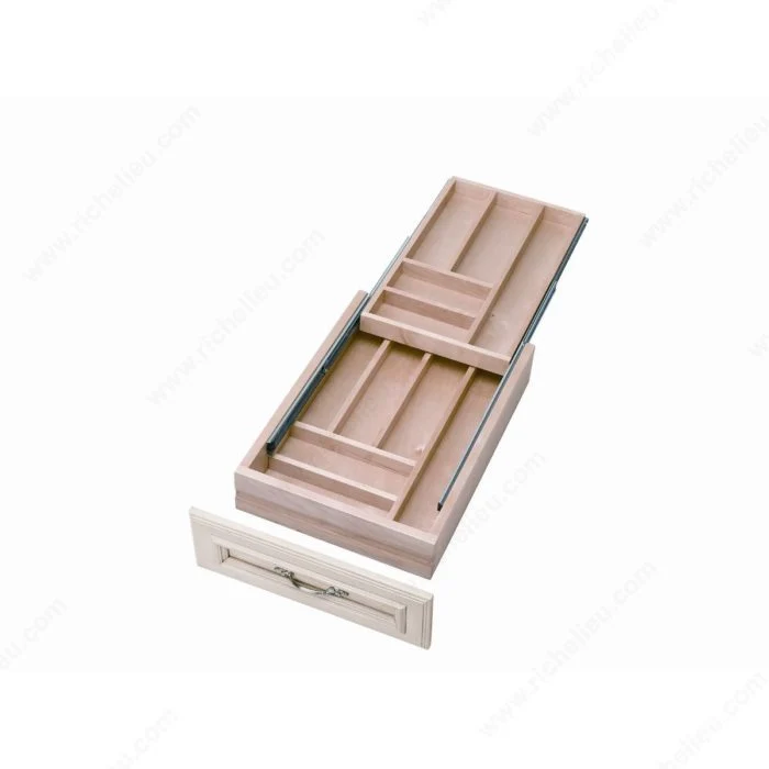 Tiroir à ustensiles à 2 plateaux avec coulisses Blumotion - Rev-A-Shelf