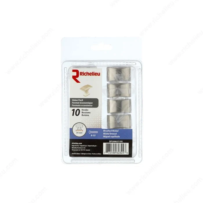 Bouton traditionnel en métal 2606 - Nickel brossé - Pqt 10