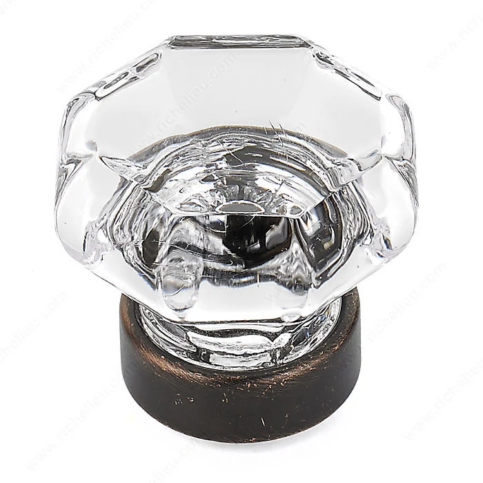 Bouton éclectique en cristal et métal - 1007