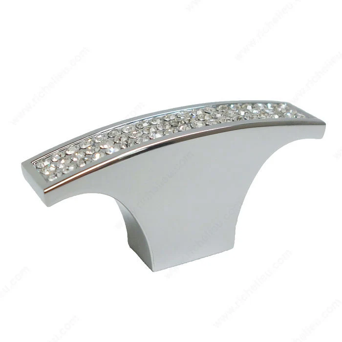 Bouton contemporain en métal et cristal - 1234