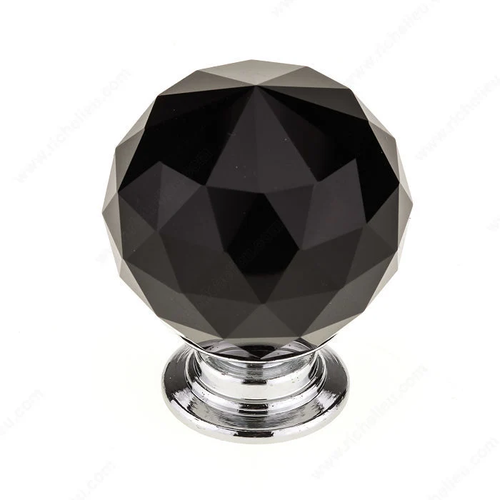 Bouton éclectique en cristal noir - 8737