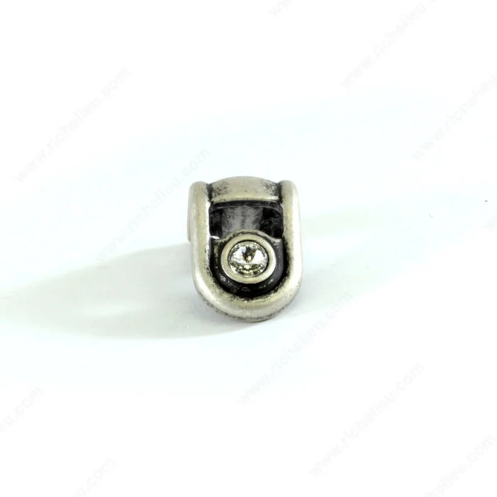 Bouton contemporain en métal et cristal Swarovski - PO2057Z