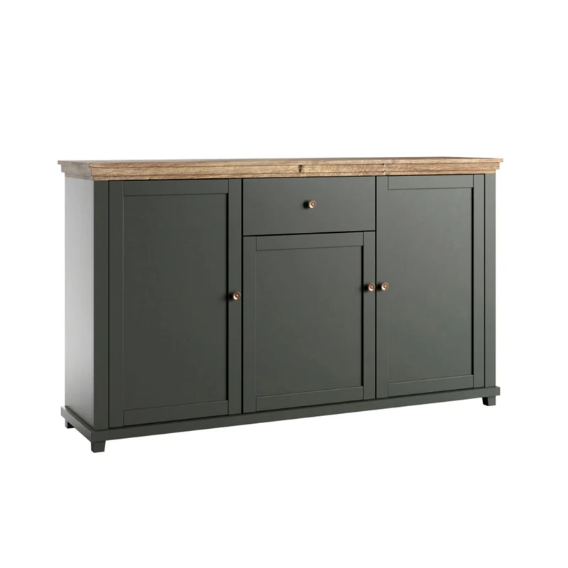 Buffet 3 portes 1 tiroir Martin Vert et Bois