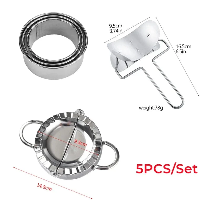 Moule à dumplings en acier inoxydable - Kit de 5 pièces de cuisine