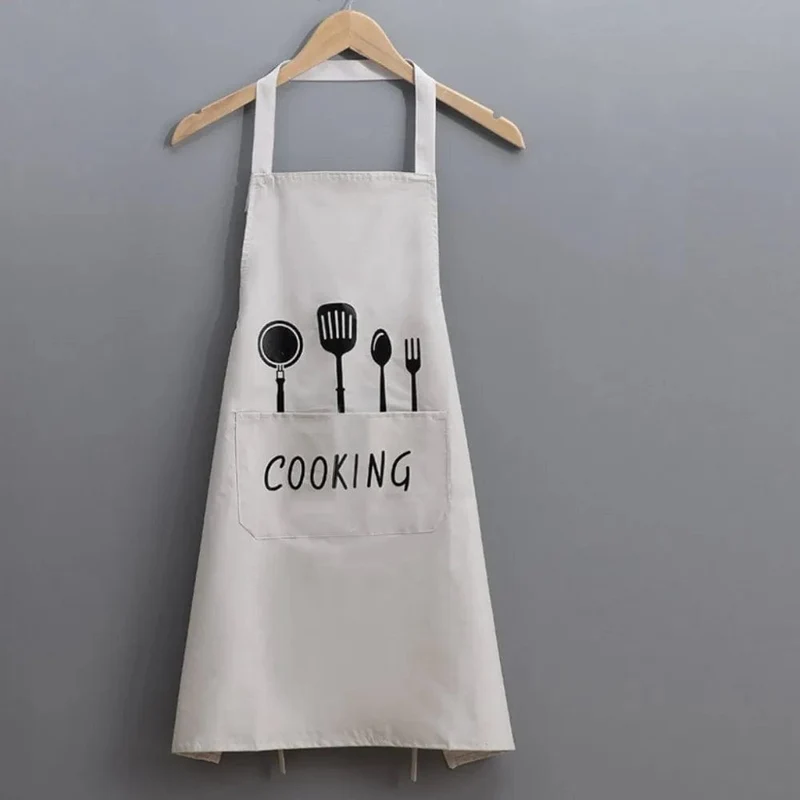 Tablier de Cuisine Classique "Cooking" en PVC Imperméable - Couleur Blanc-cassé