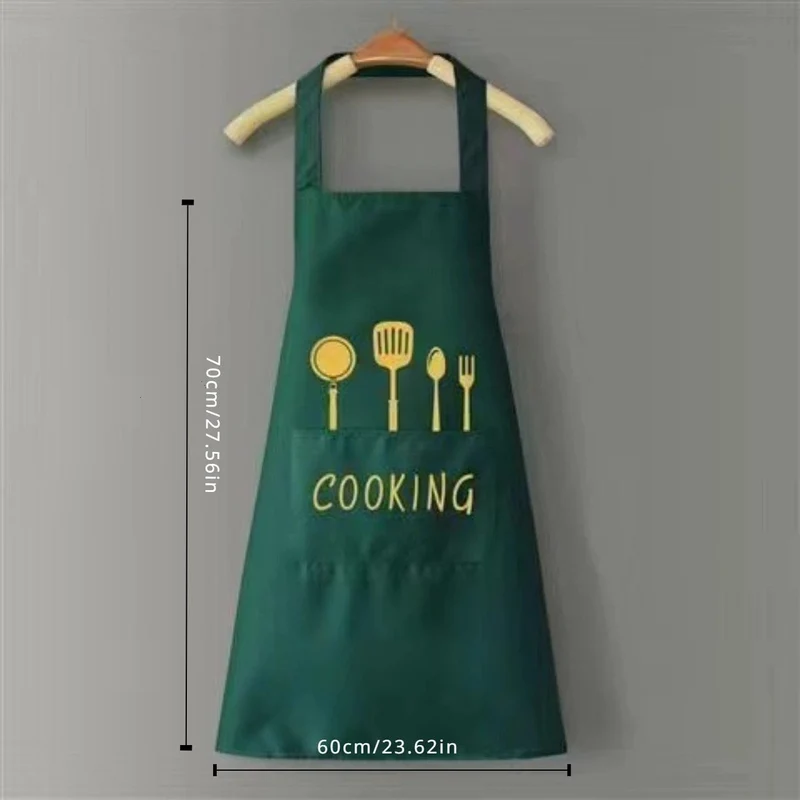 Tablier de Cuisine Classique "Cooking" en PVC Imperméable - Couleur Verte