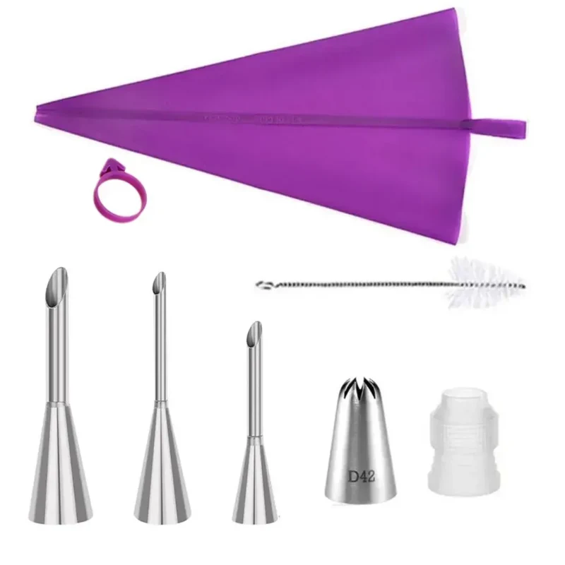 Poche à Douille en Silicone 43 pièces avec Douilles en Acier Inoxydable