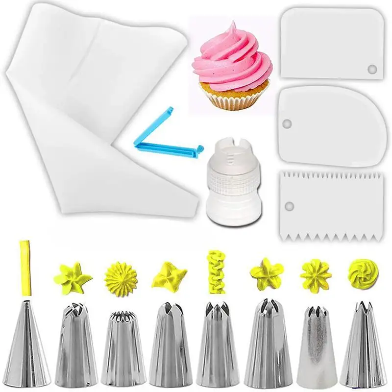 Kit de Décoration de Gâteaux 14 pièces - Douilles et Poches en Silicone