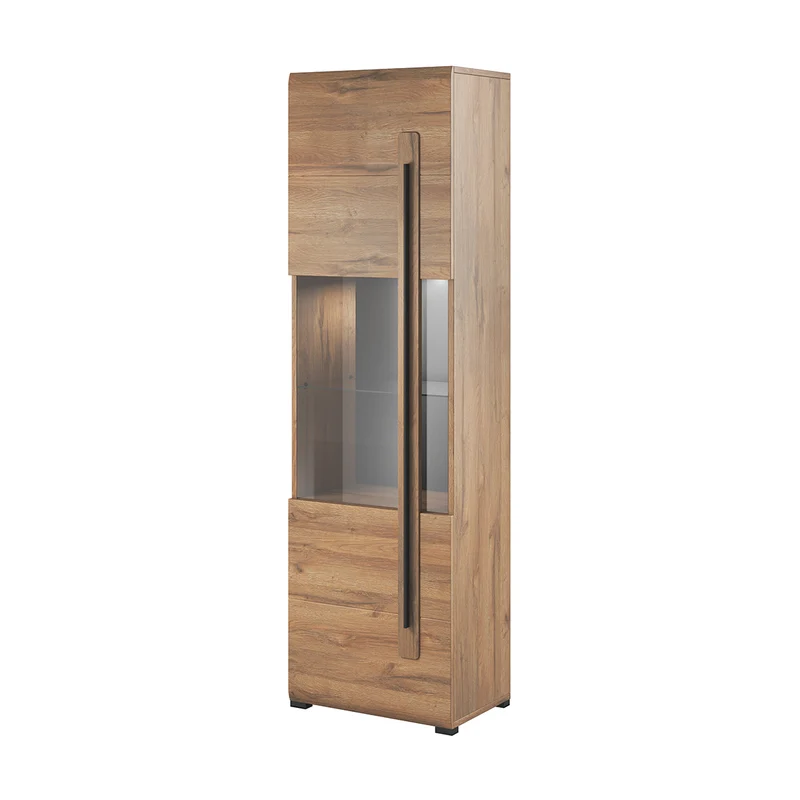 Vitrine 1 porte avec LED Louis Bois