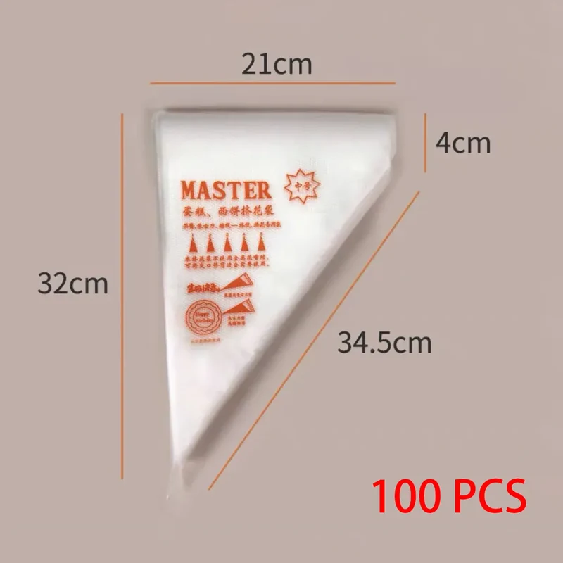 Poches à Douilles Jetables Épaisses - 100 PCS pour Décoration de Gâteaux