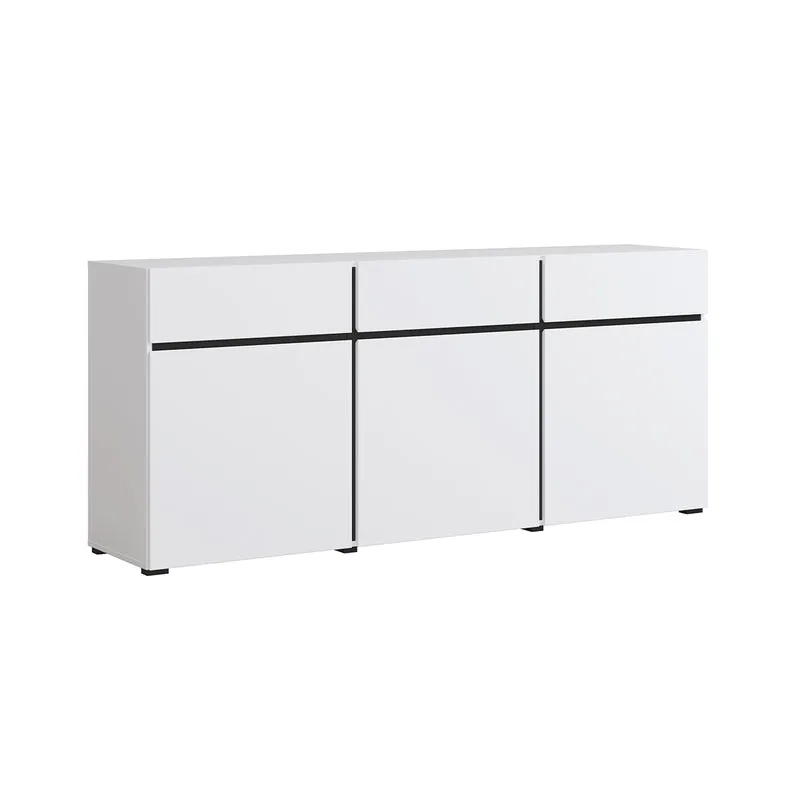 Buffet 3 portes 3 tiroirs Lilia Blanc