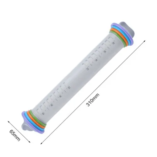 Rouleau à pâtisserie en silicone ajustable avec anneaux d'épaisseur interchangeables