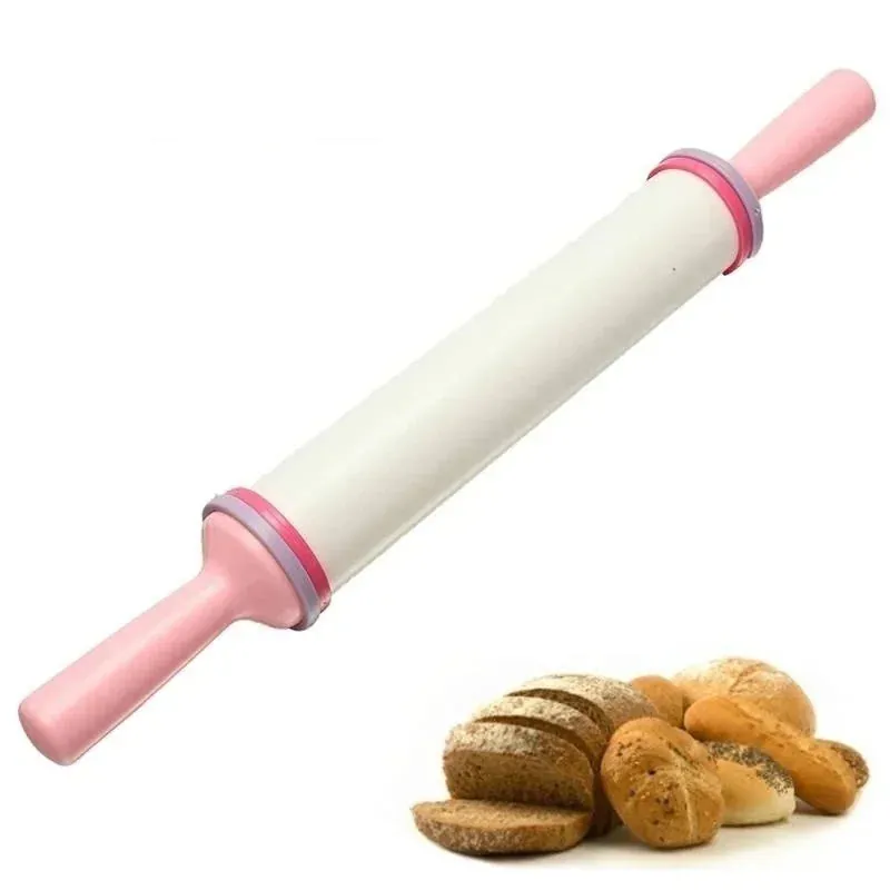 Rouleau à pâtisserie ajustable en plastique antiadhésif pour pâte à gâteau et biscuits
