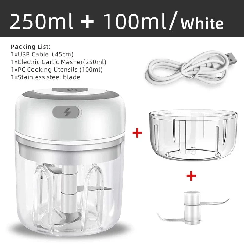 Mini Hachoir Électrique pour l'Ail et les Légumes - Broyeur USB Portable & sans Fil