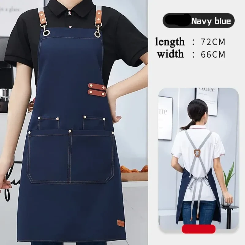 Tablier de cuisine toile imperméable avec poche et bretelles ajustables pour Barbecue