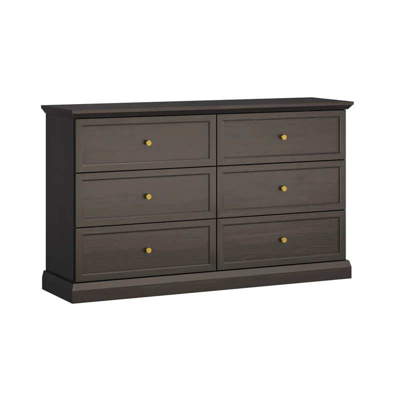 Commode 6 tiroirs Toja Bois anthracite