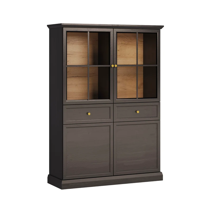 Vaisselier 4 portes 2 tiroirs Toja Bois anthracite