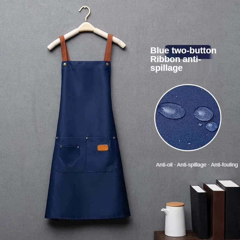 Tablier de cuisine bleu marine en tissu non-tissé