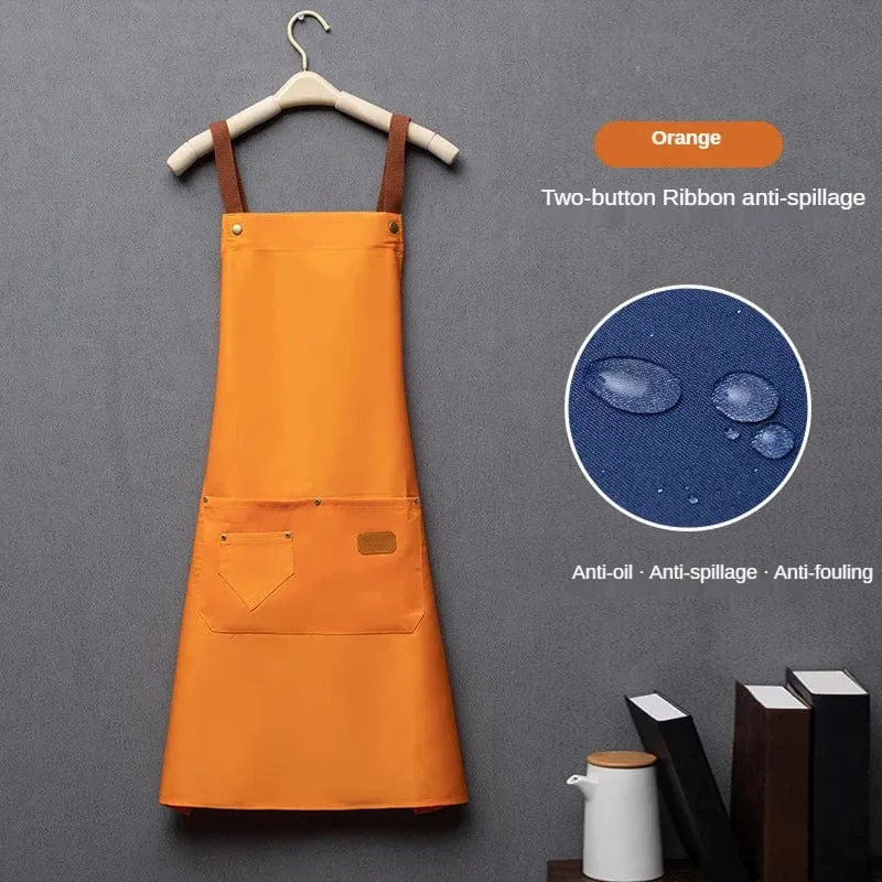 Tablier de cuisine pour homme et femme - tablier de travail pour chef en orange