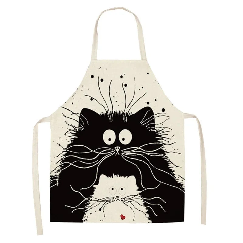 Tablier de Cuisine - Dessins de Chats qui se regardent