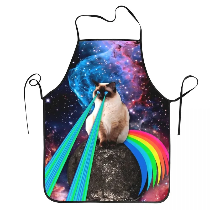 Tablier de cuisine Space Cat Laser Eyes pour homme et femme