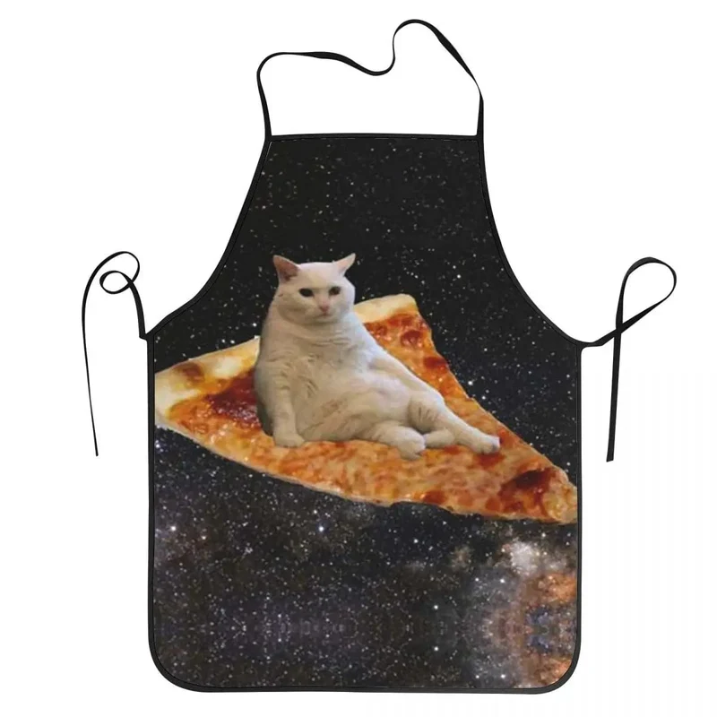 Tablier Cuisine Pizza Chat Espace Meme Unisexe Humoristique - Oxford - Pour Chefs Cuisiniers