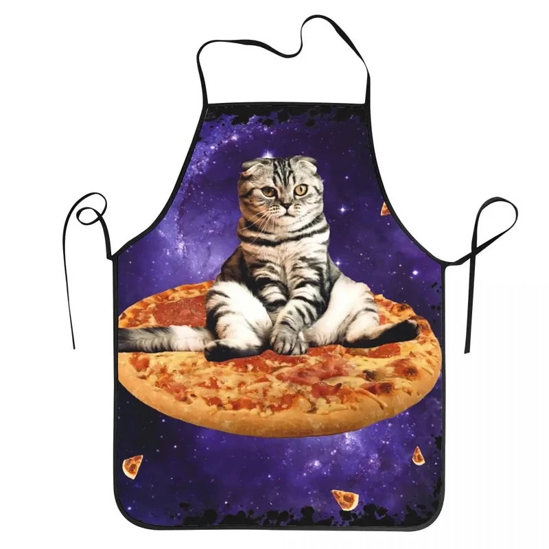 Tablier Cuisine Pizza Chat Espace Meme Unisexe Humoristique - Oxford - Pour Chefs Cuisiniers