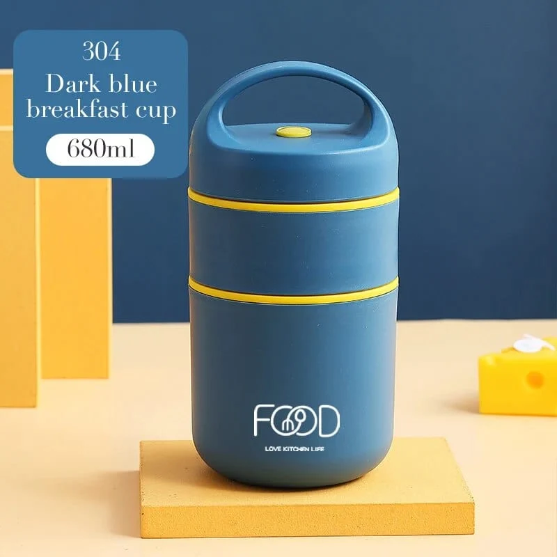 Lunchbox isotherme cylindrique à poignée
